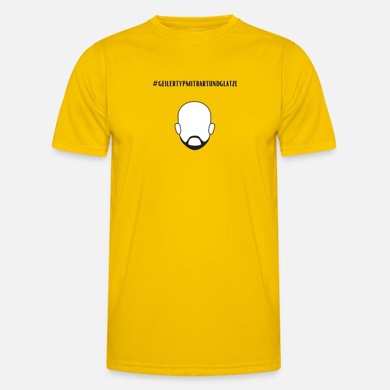 Geiler Typ Mit Bart & Glatze Glatzkopf Bartträger Männer Funktions-T-Shirt
