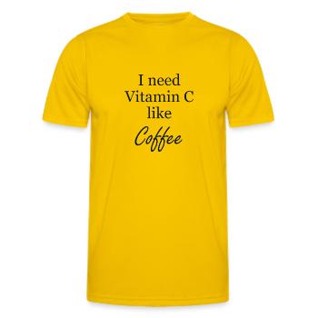 I need Vitamin C like Coffee Geschenk - Männer Funktions-T-Shirt - Eigelb - Vorne - AI Model Male 178 dark (178cm)