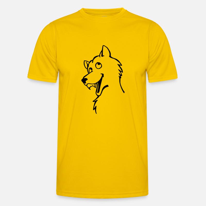 Wolf - Männer Funktions-T-Shirt - Eigelb