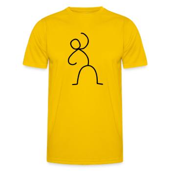 Strichmännchen in Aktion - Männer Funktions-T-Shirt - Eigelb - Vorne - AI Model Male 178 dark (178cm)