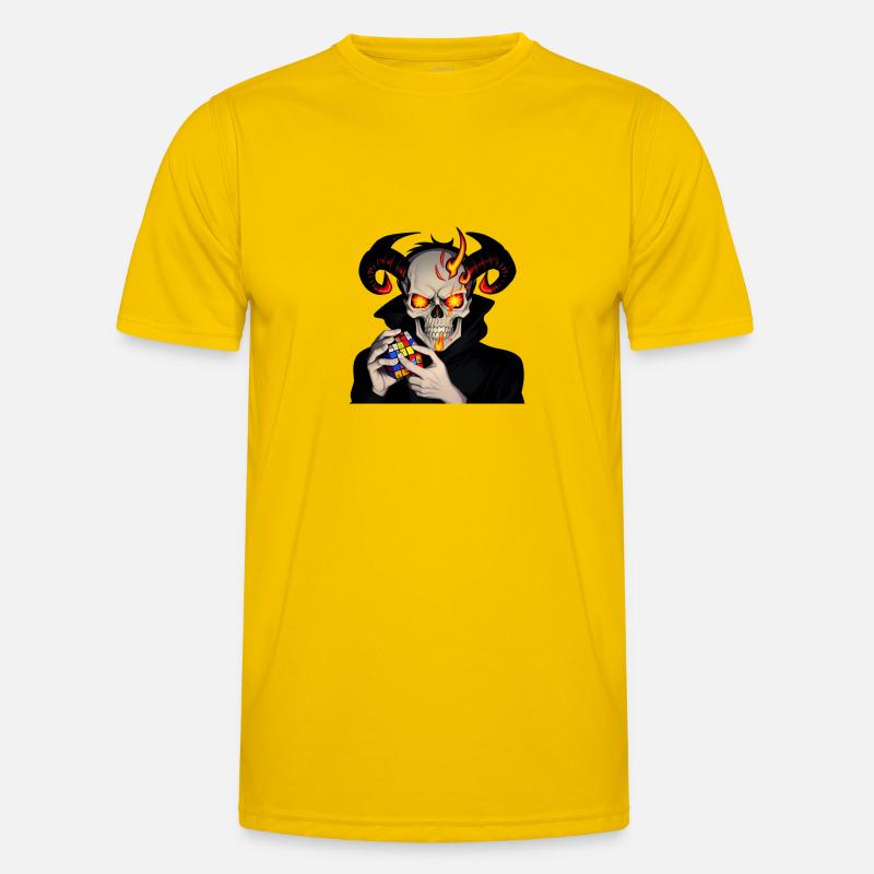 Horned skull | Solving his cursed puzzle cube Men's Functional T-Shirt