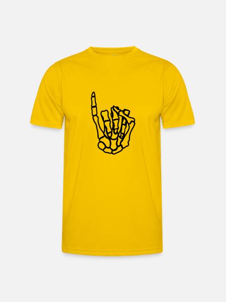 klenkes skeleton contour - Men's Functional T-Shirt - egg yellow