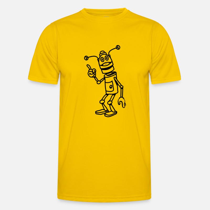 Robot funny cool attention fun comic Men's Functional T-Shirt
