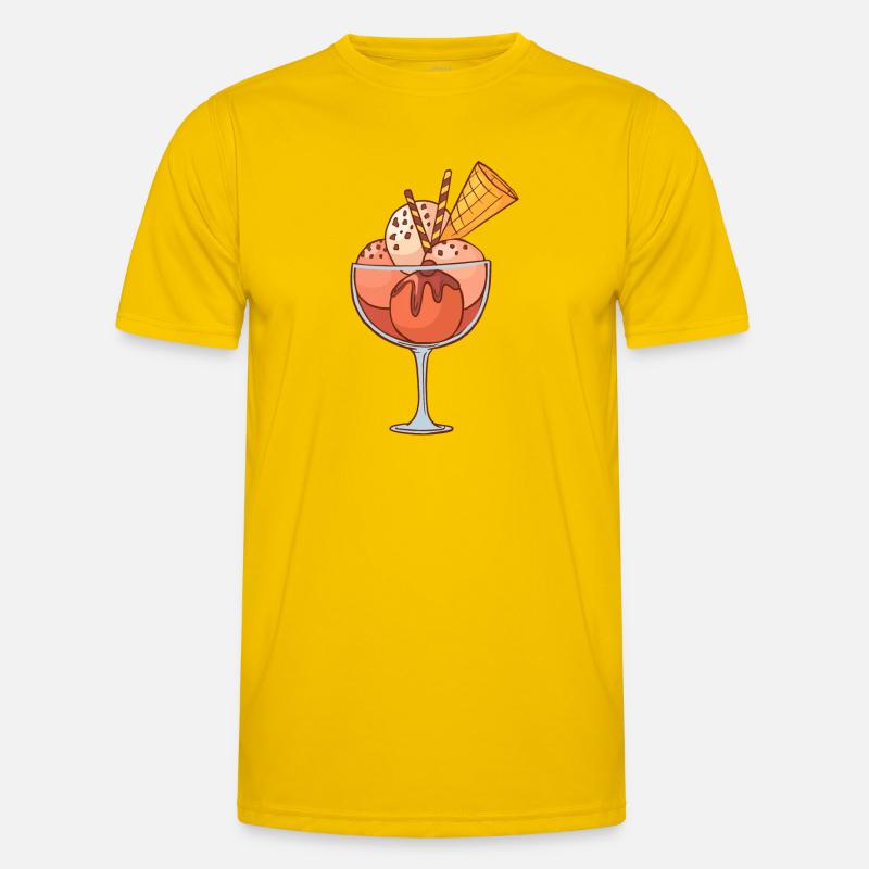 Eis Speiseeis Eiskrem Eiscreme Kugeleis Eisbecher Männer Funktions-T-Shirt