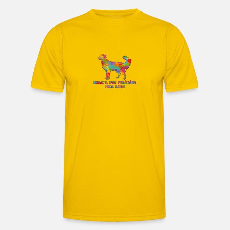 Pyrenean Shepherd Multicolor Gesicht rasiert Männer Funktions-T-Shirt