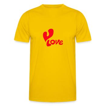 Love - Men's Functional T-Shirt - egg yellow - Front - AI Model Male 178 dark (178cm)