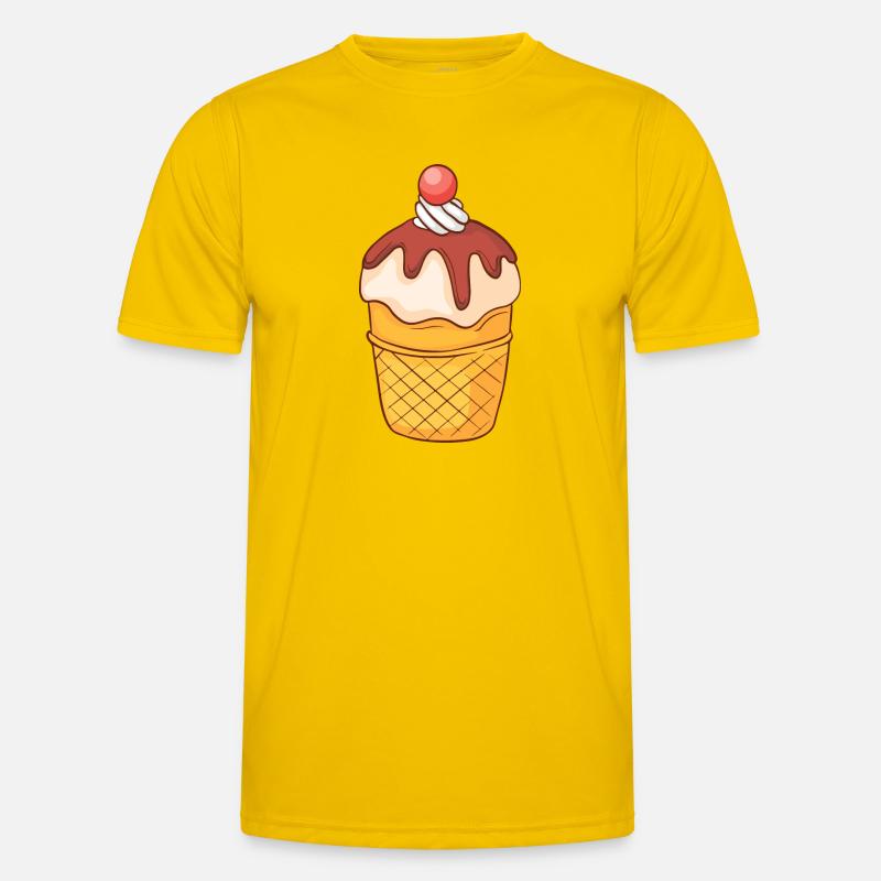 Eis Speiseeis Eiskrem Eiscreme Kugeleis Eisbecher Männer Funktions-T-Shirt