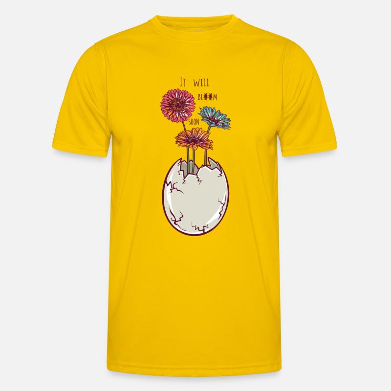 Blooming egg - eggshell - flowers Men's Functional T-Shirt