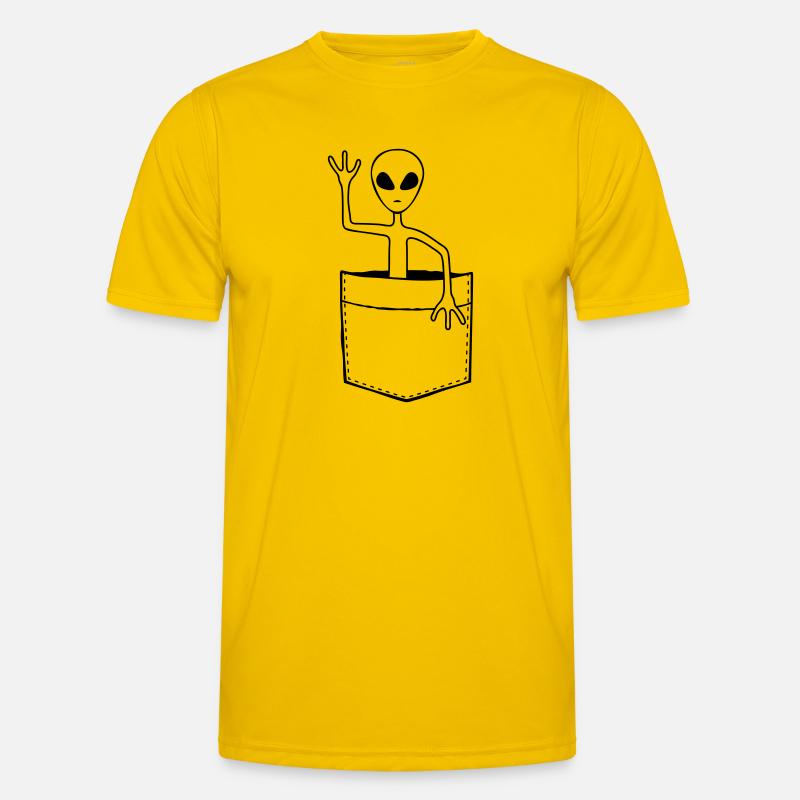 Bag Alien waves friendly - Men's Functional T-Shirt - egg yellow