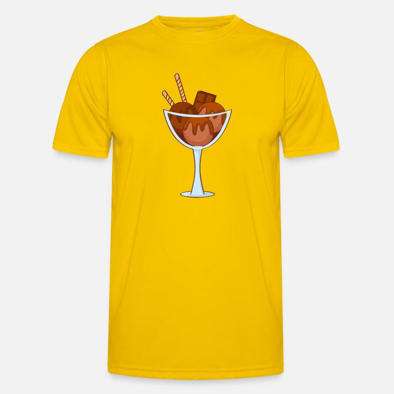Eis Speiseeis Eiskrem Eiscreme Kugeleis Eisbecher Männer Funktions-T-Shirt