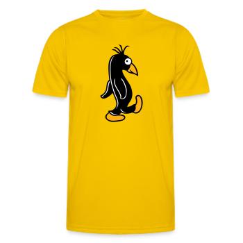 Pinguin läuft ulkig dumm guckt lustig doof albern - Männer Funktions-T-Shirt - Eigelb - Vorne - AI Model Male 178 dark (178cm)