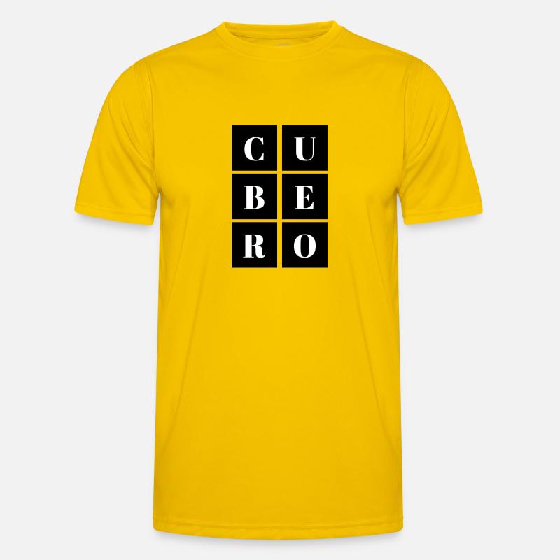 Black & White Square Cube Men's Functional T-Shirt