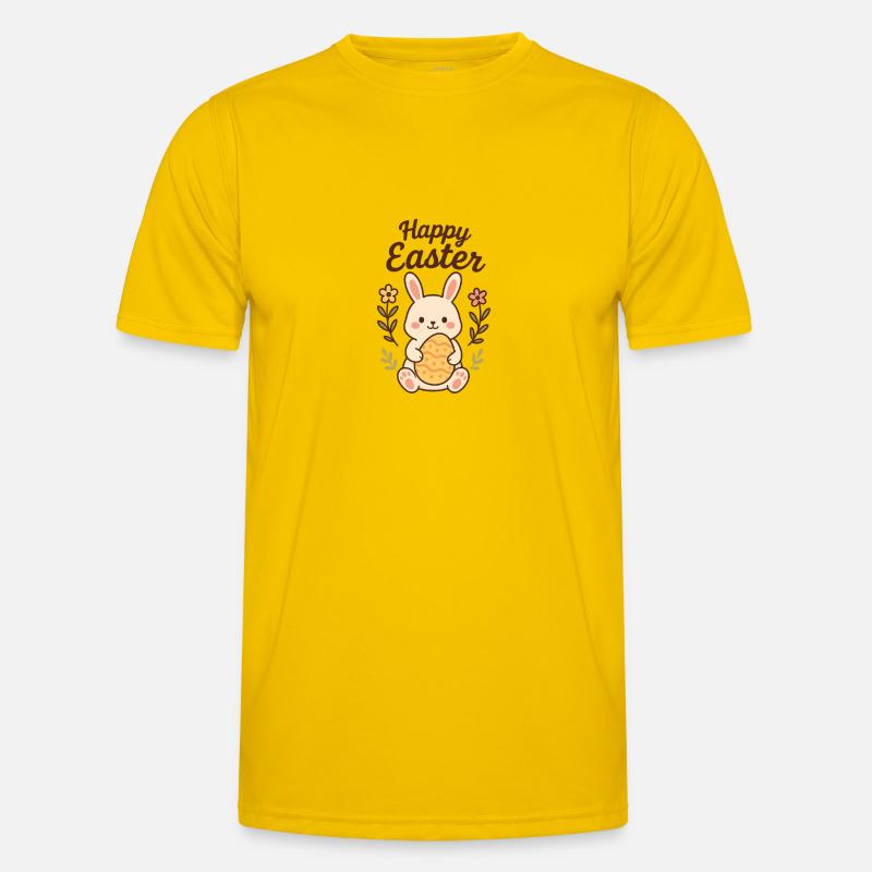 Bunny with an Easter Egg - Men's Functional T-Shirt - egg yellow