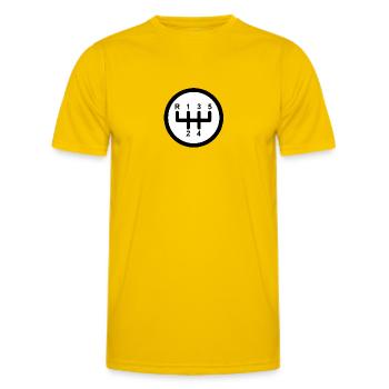 Gear Shift 5 Speed - Men's Functional T-Shirt - egg yellow - Front - AI Model Male 178 dark (178cm)