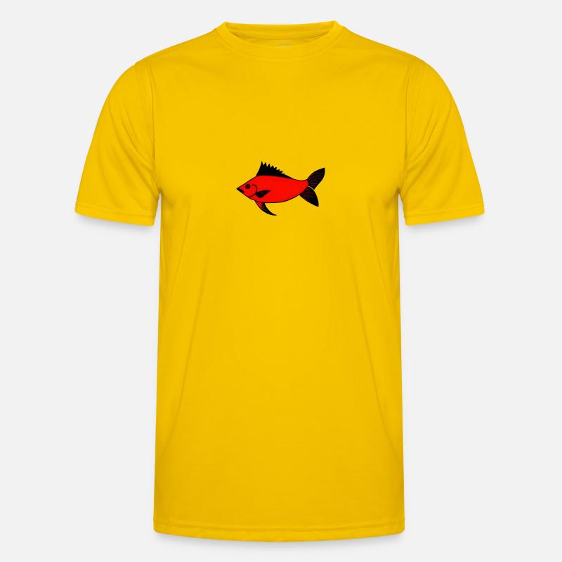 Expressionist Red Drummer Fish (Redfish) Men's Functional T-Shirt