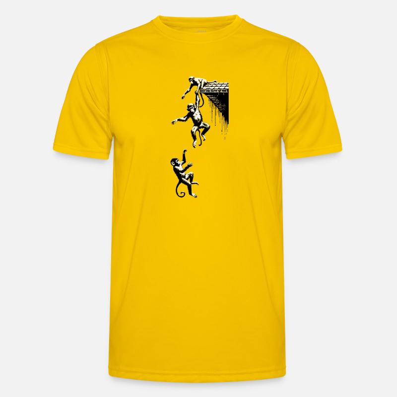 3 Monkeys Monkey Gang Monkey Falls Down - Men's Functional T-Shirt - egg yellow