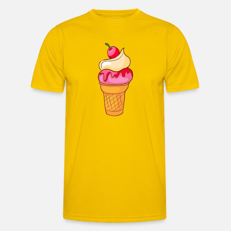 Eis Speiseeis Eiskrem Eiscreme Kugeleis Eisbecher Männer Funktions-T-Shirt