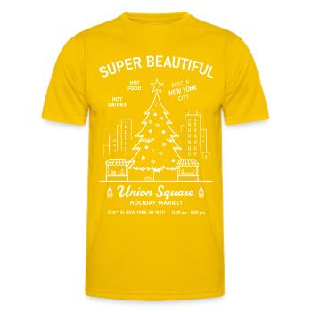 Union Square Holiday Market - Männer Funktions-T-Shirt - Eigelb - Vorne - AI Model Male 178 dark (178cm)