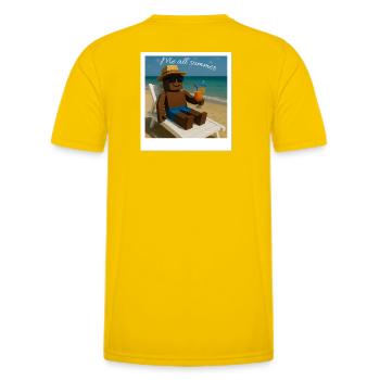 Me all summer - Chill Mode - Männer Funktions-T-Shirt - Eigelb - Hinten - AI Model Male 178 dark (178cm)