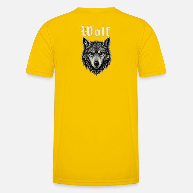 Gothic Wolf Head Illustration Gift Idea - Men's Functional T-Shirt - egg yellow