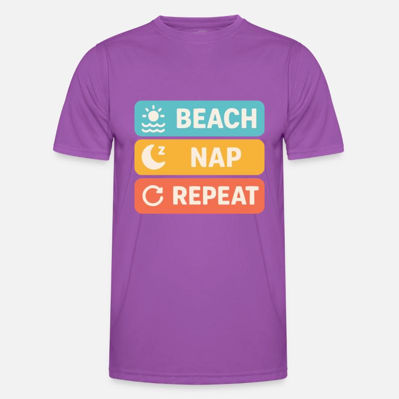 Summer "Beach Nap Repeat" – Fun Holiday Design Men's Functional T-Shirt