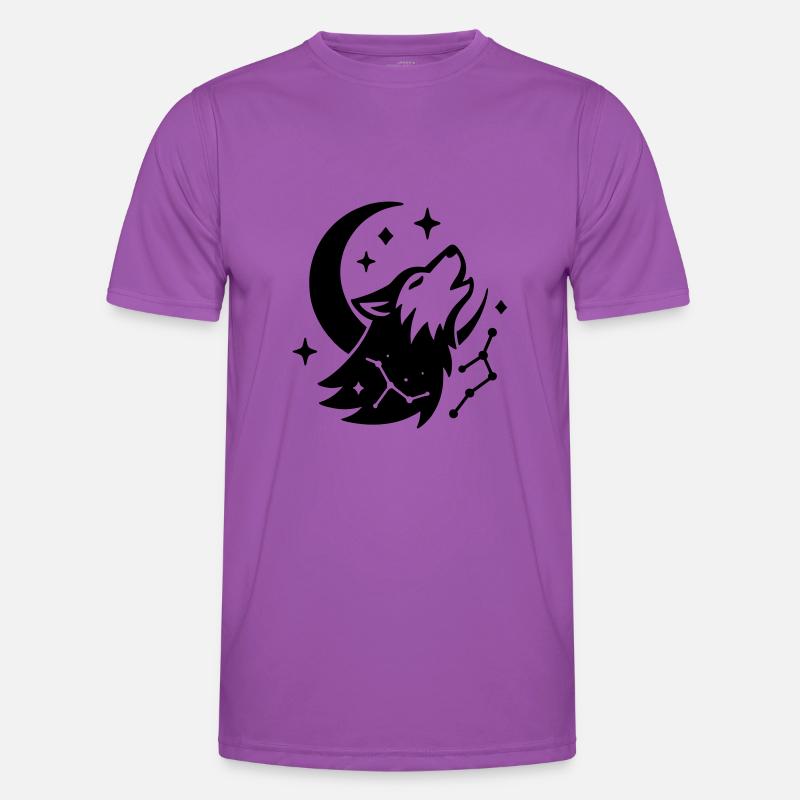 Loup de lune avec constellation T-shirt sport Homme