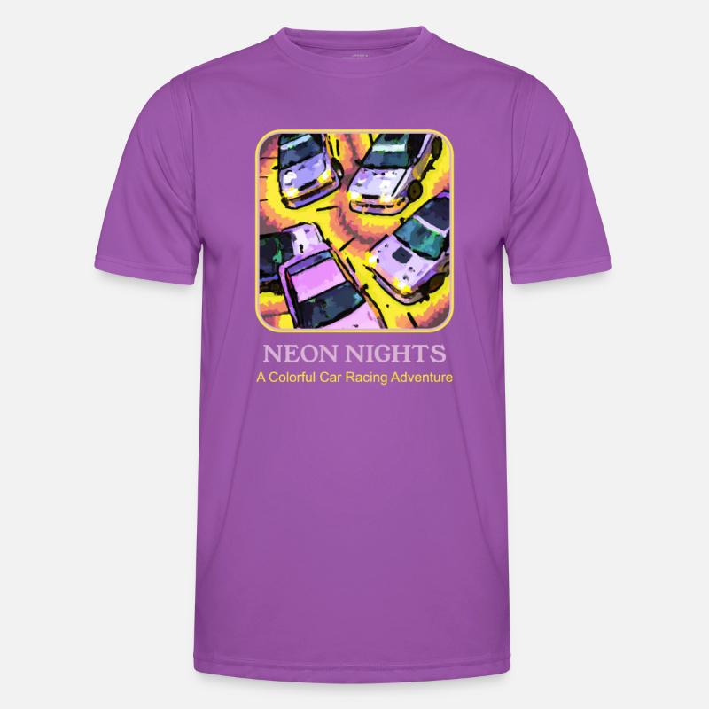 Neon Nights: Une aventure de course automobile colorée T-shirt sport Homme