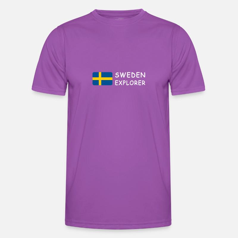 SWEDEN EXPLORER white-lettered Männer Funktions-T-Shirt
