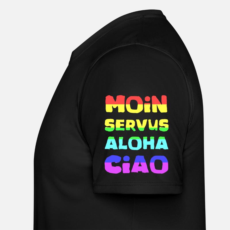 Rainbow lettering Aloha Ciao - Men's Functional T-Shirt - black