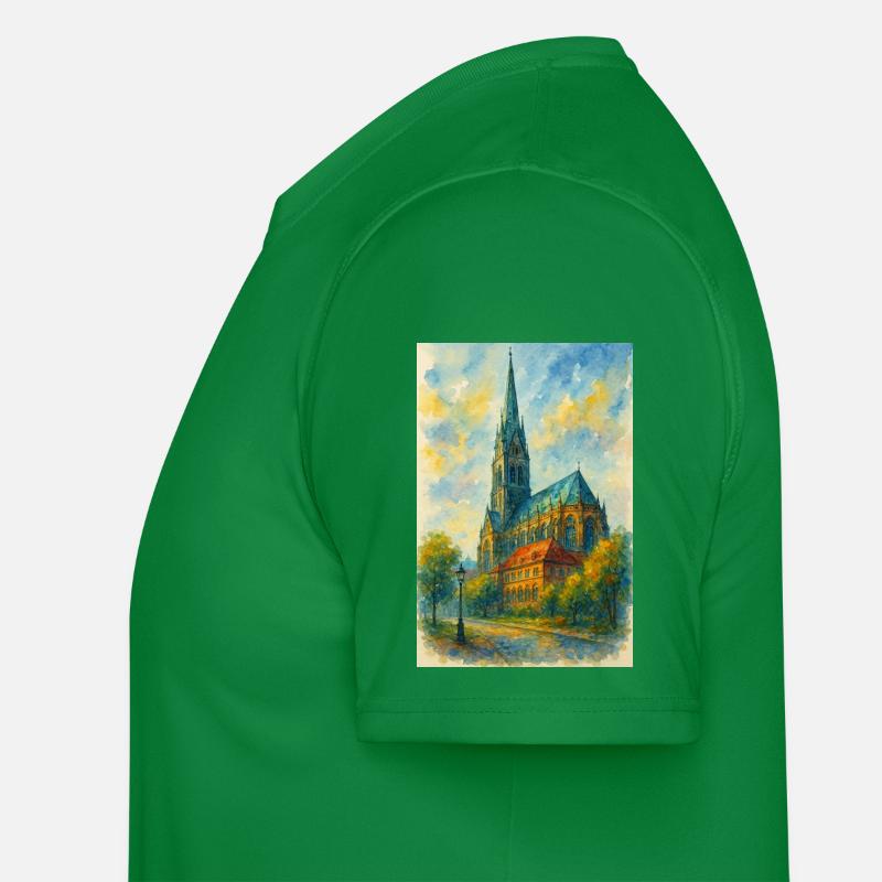 Gothic church in impressionist style Men's Functional T-Shirt