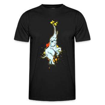 elefant klecks Zirkus Kunststück Balance künstler - Männer Funktions-T-Shirt - Schwarz - Vorne - AI Model Male 178 dark (178cm)