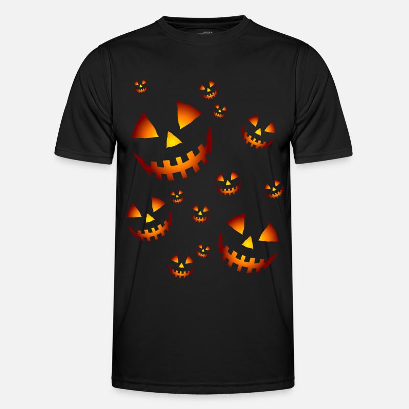 Pumpkins in the dark - Männer Funktions-T-Shirt - Schwarz