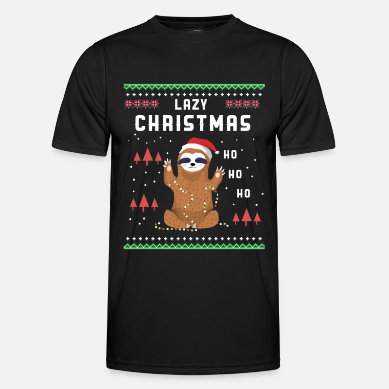 Lazy Christmas / Sloth / Gift - Men's Functional T-Shirt - black
