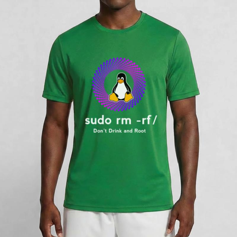 Computer Sys admin Pinguin Nerd pc sudo rm -rf cod Männer Funktions-T-Shirt
