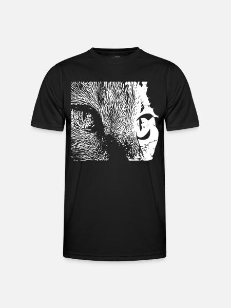 Kontrastgesicht Licht & Schatten - Männer Funktions-T-Shirt - Schwarz