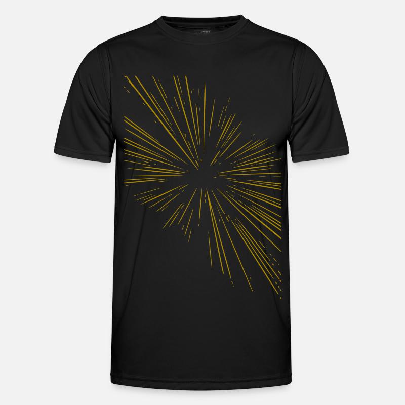Abstract rays / gold / pattern / line - Men's Functional T-Shirt - black