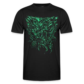 Alien Tribal / abstrakt - Männer Funktions-T-Shirt - Schwarz - Vorne - AI Model Male 178 dark (178cm)