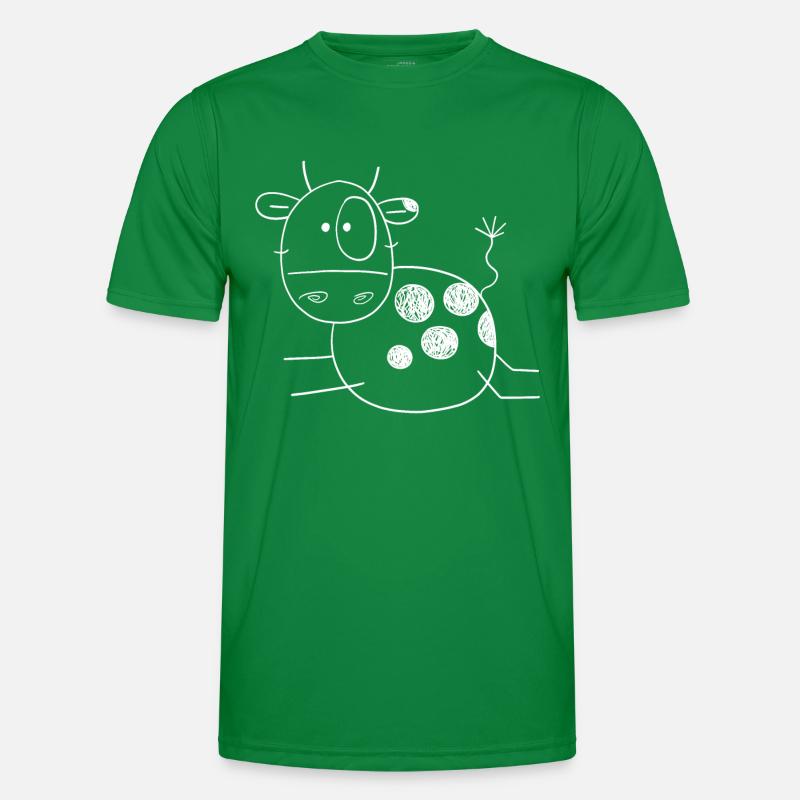 Coole Kuh I Strichmännchen Rind Bauer Geschenk Männer Funktions-T-Shirt