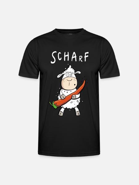 Pepperoni Sheep I Sharp comic pun - Men's Functional T-Shirt - black
