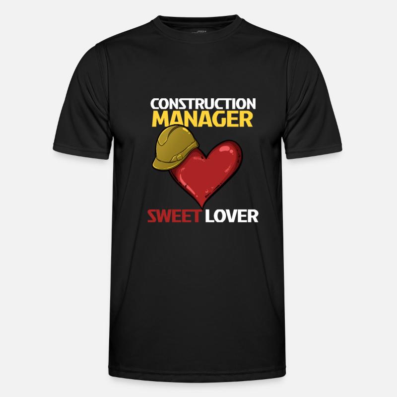 Construction Worker Heart Love Design - Men's Functional T-Shirt - black