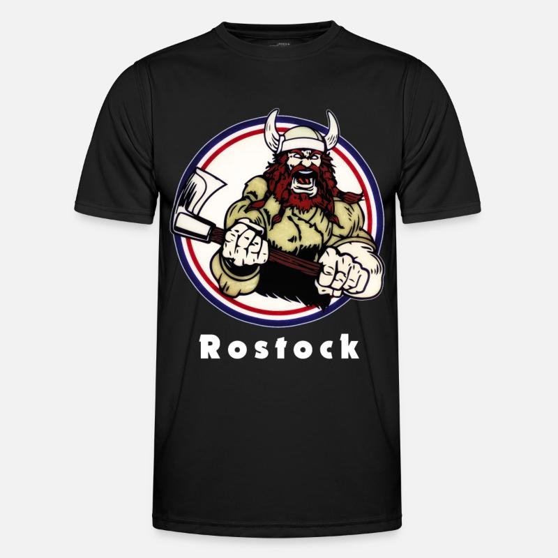 Rostocker Wikinger - Männer Funktions-T-Shirt - Schwarz