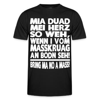 MIA DUAD MEI HERZ SO WEH, WENN I VOM MASSKRUAG - Männer Funktions-T-Shirt - Schwarz - Vorne - AI Model Male 178 dark (178cm)