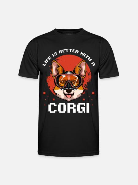 Amusement de bain pour les plongeurs corgi - T-shirt sport Homme - noir