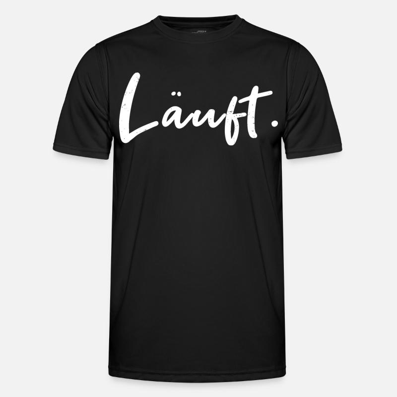 Runs. – Hand lettering statement - Men's Functional T-Shirt - black