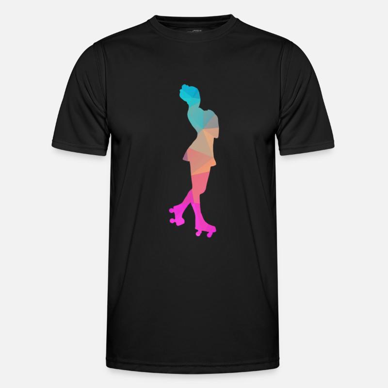 Abstrakter Eis- und Rollschuh-Design - Männer Funktions-T-Shirt - Schwarz