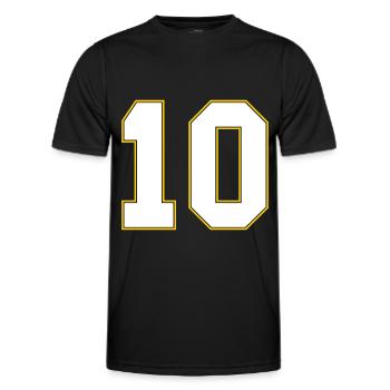 Maillot 10 numéros - T-shirt sport Homme - noir - Devant - AI Model Male 178 dark (178cm)