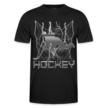 Hockey sur glace - T-shirt sport Homme - noir - Devant - AI Model Male 178 dark (178cm)