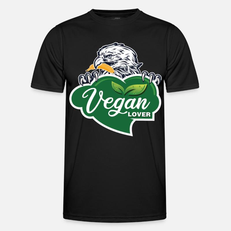 Vegan Lover Eagle Graphic - Men's Functional T-Shirt - black