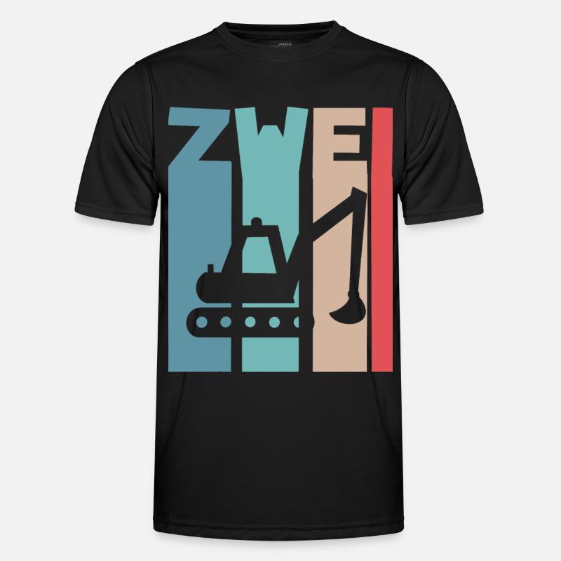 2. Geburtstag Kinder Bagger Männer Funktions-T-Shirt