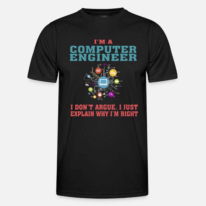 Lustiges Computer Engineering Zitat für Computer Engi Männer Funktions-T-Shirt